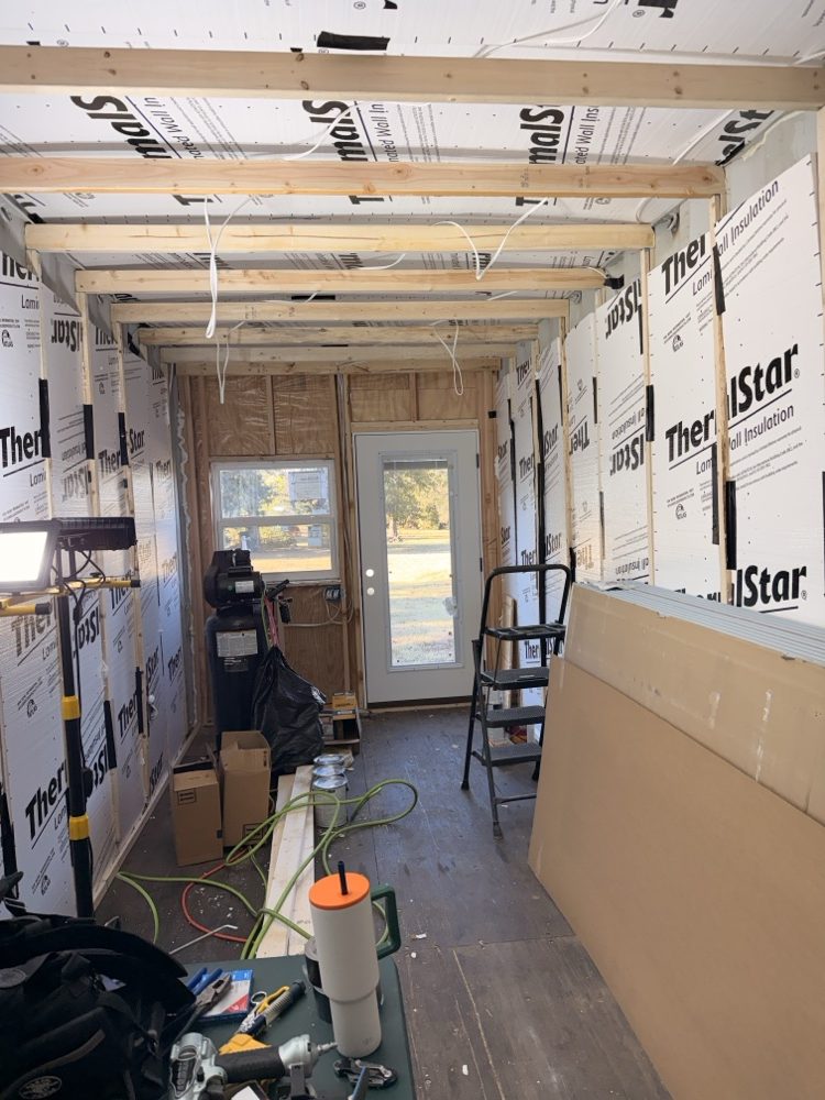 Nearly completed gym interior