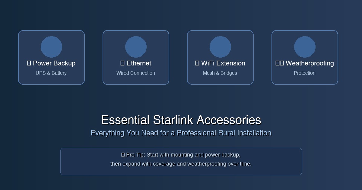 Starlink accessories overview - power, ethernet, WiFi, and weatherproofing