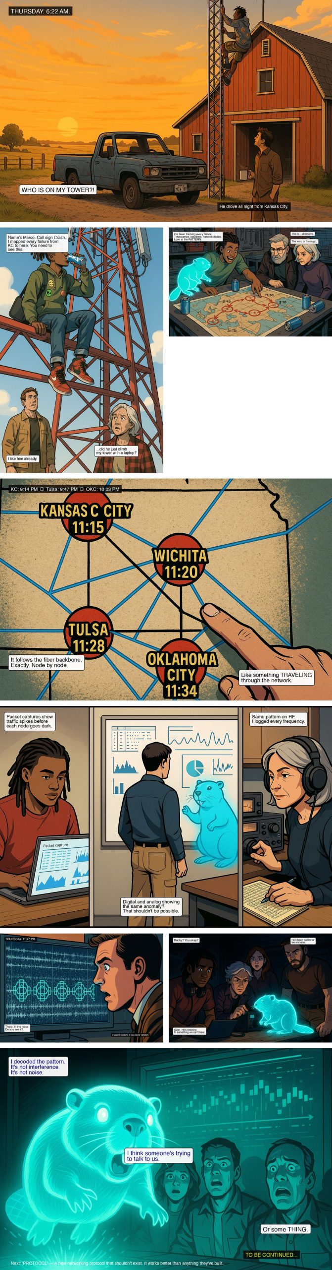 Off-Grid Protocols Episode 003 - Noise in the Signal comic strip